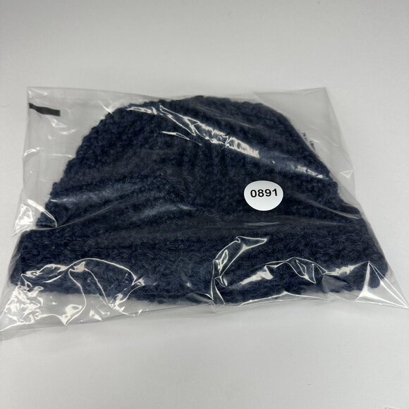 Handmade New Navy Blue Merino Wool Braided Winter Knit Beanie - Adult Med/Large - Picture 8 of 8